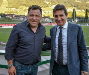 Il direttore operativo della Bormiese Stefano Faifer con il presidente del Torino Urbano Cairo