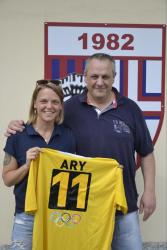 Il presidente Pietro Fontana con una tifosa speciale: la pluricampionessa olimpica Arianna Fontana